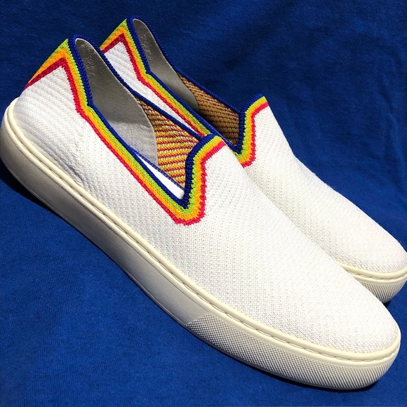 Rothy's White Slip-Ons with Colorful Trim - Picture 4 of 11